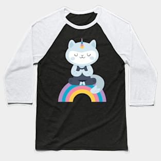 Yoga cat Baseball T-Shirt